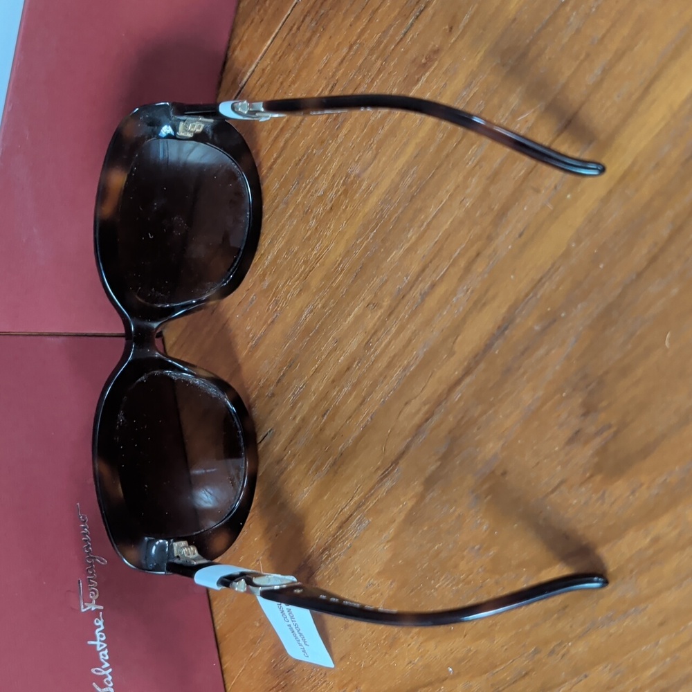 FERRAGAMO 53mm Oversized Sunglasses Havana Brown Tortoise Shell - Picture 4 of 9